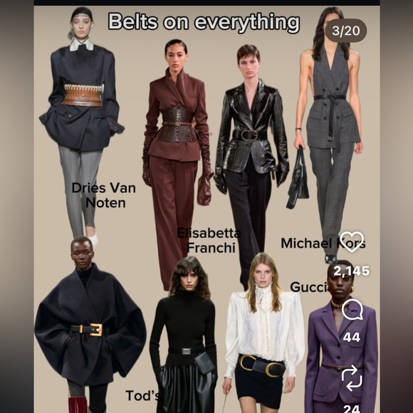 Brown leather with goldtone hardware belt - Picture 8 of 8